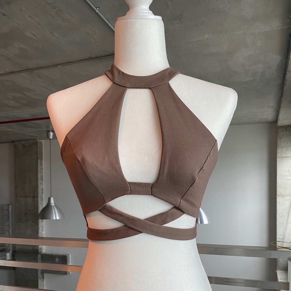 Clay Grey Strappy Top